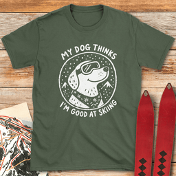 My Dog Knows Ski T Shirt Gift For Skier