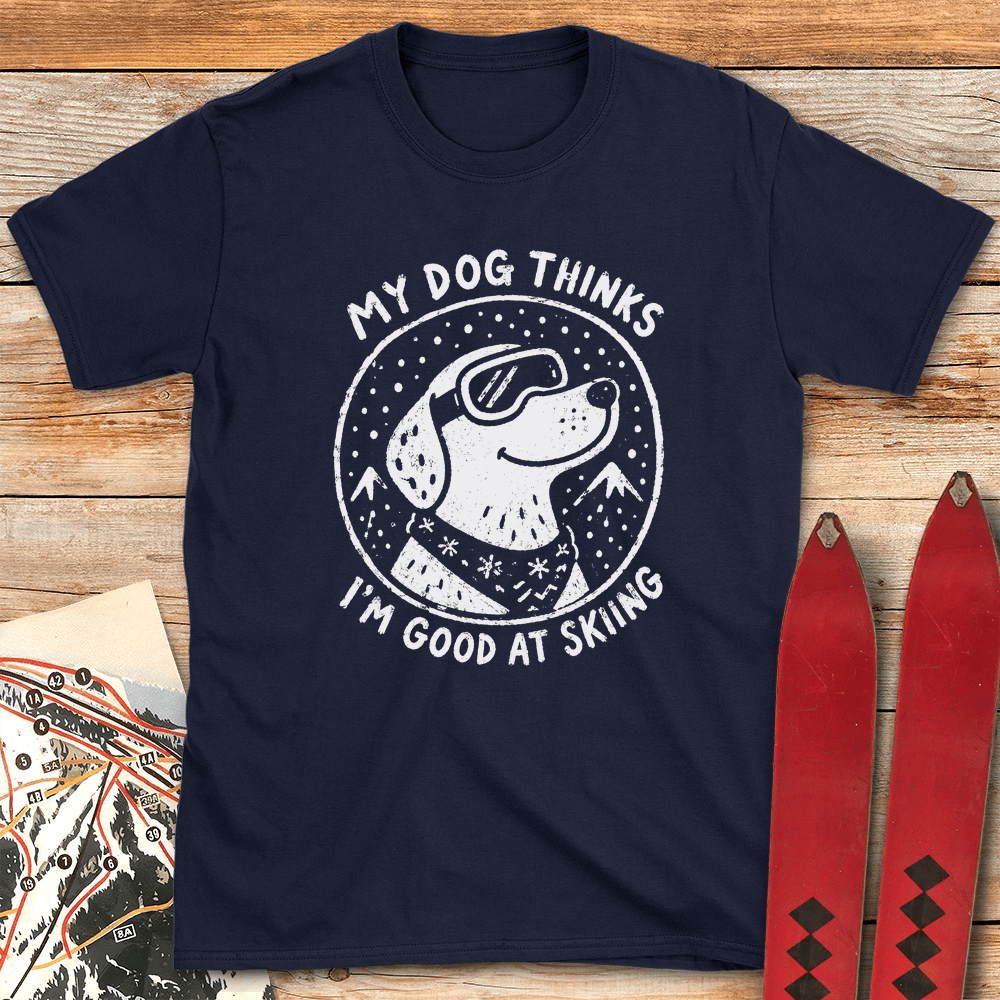 My Dog Knows Ski T Shirt Gift For Skier