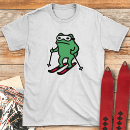 Frog Shredder T Shirt Gift For Skier