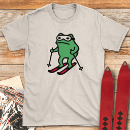 Frog Shredder T Shirt Gift For Skier