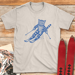 Puss On Planks T Shirt Gift For Skier