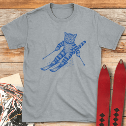 Puss On Planks T Shirt Gift For Skier