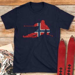 Norway Ski Flag T Shirt Gift For Skier
