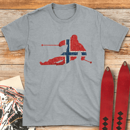 Norway Ski Flag T Shirt Gift For Skier