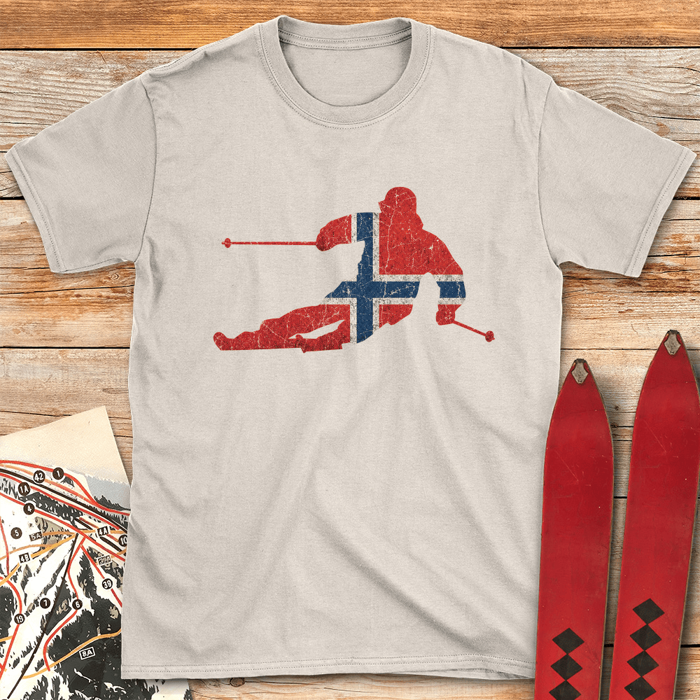 Norway Ski Flag T Shirt Gift For Skier