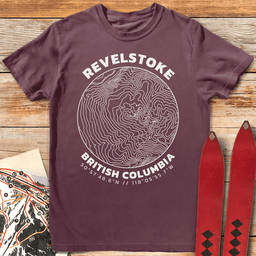Revelstoke Topo Map T Shirt Gift For Skier
