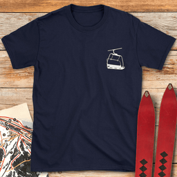 Simple Chairlift Pocket T Shirt Gift For Skier