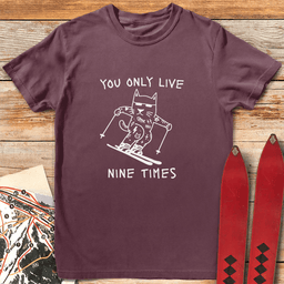 Nine Times T Shirt Gift For Skier