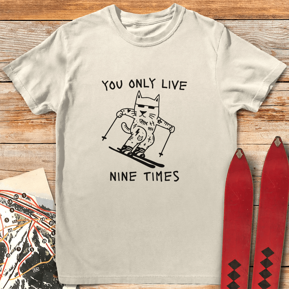 Nine Times T Shirt Gift For Skier