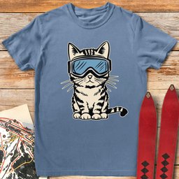 Goggle Kitty T Shirt Gift For Skier