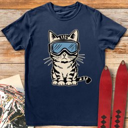 Goggle Kitty T Shirt Gift For Skier