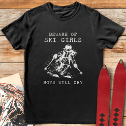 Girls Ski Boys Cry T Shirt Gift For Skier