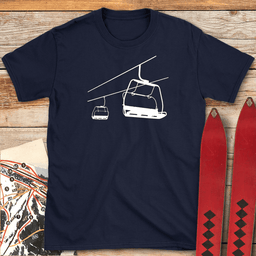 Simple Chairlift T Shirt Gift For Skier