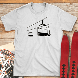 Simple Chairlift T Shirt Gift For Skier