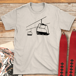 Simple Chairlift T Shirt Gift For Skier