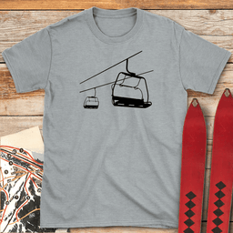 Simple Chairlift T Shirt Gift For Skier