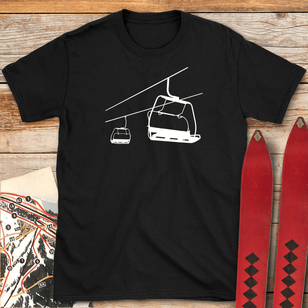 Simple Chairlift T Shirt Gift For Skier