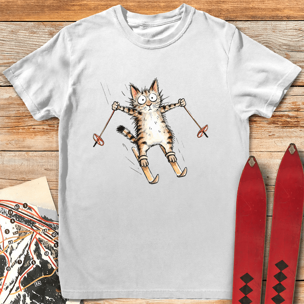 Scaredy Cat T Shirt Gift For Skier