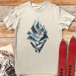Geo Mountains T Shirt Gift For Skier