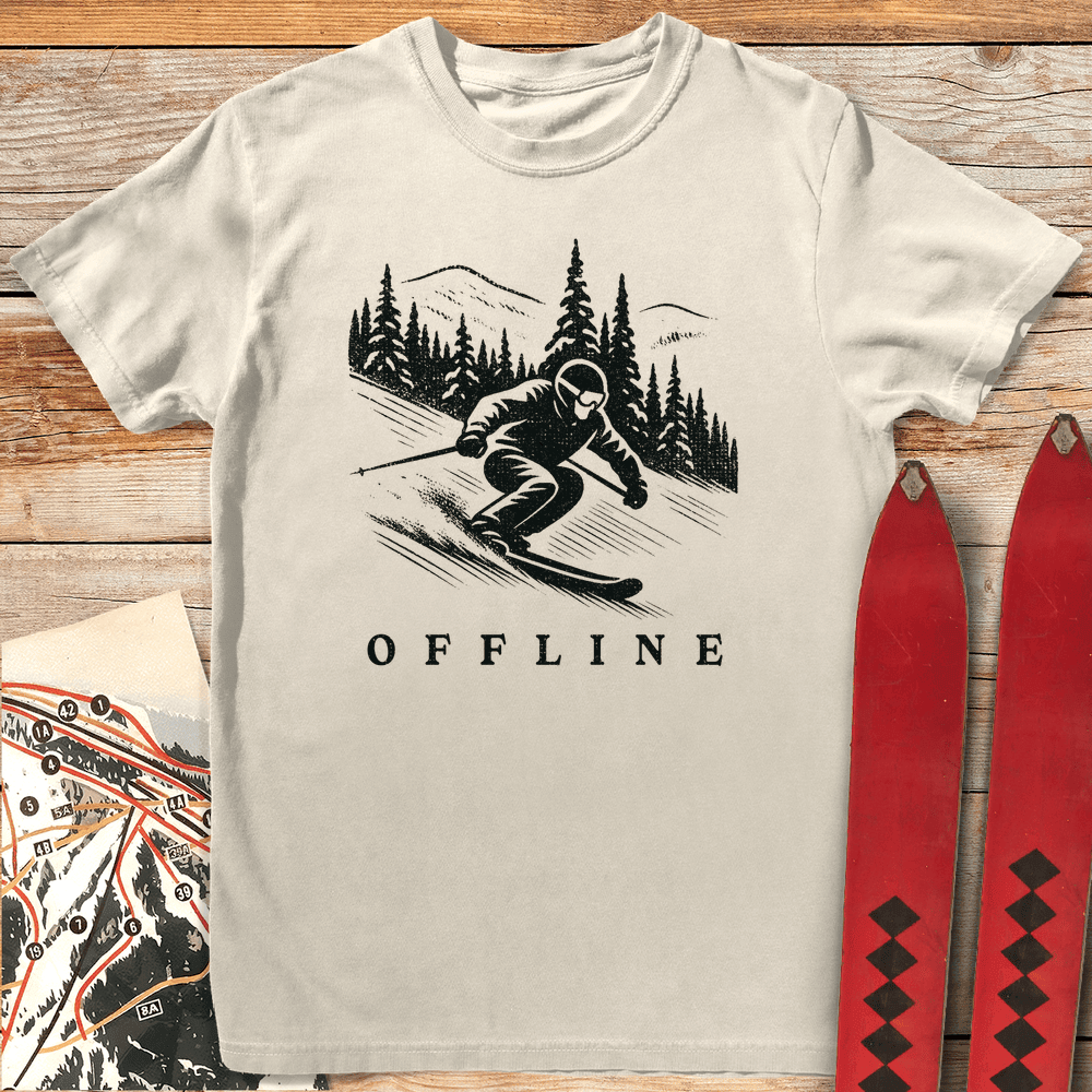 Offline T Shirt Gift For Skier