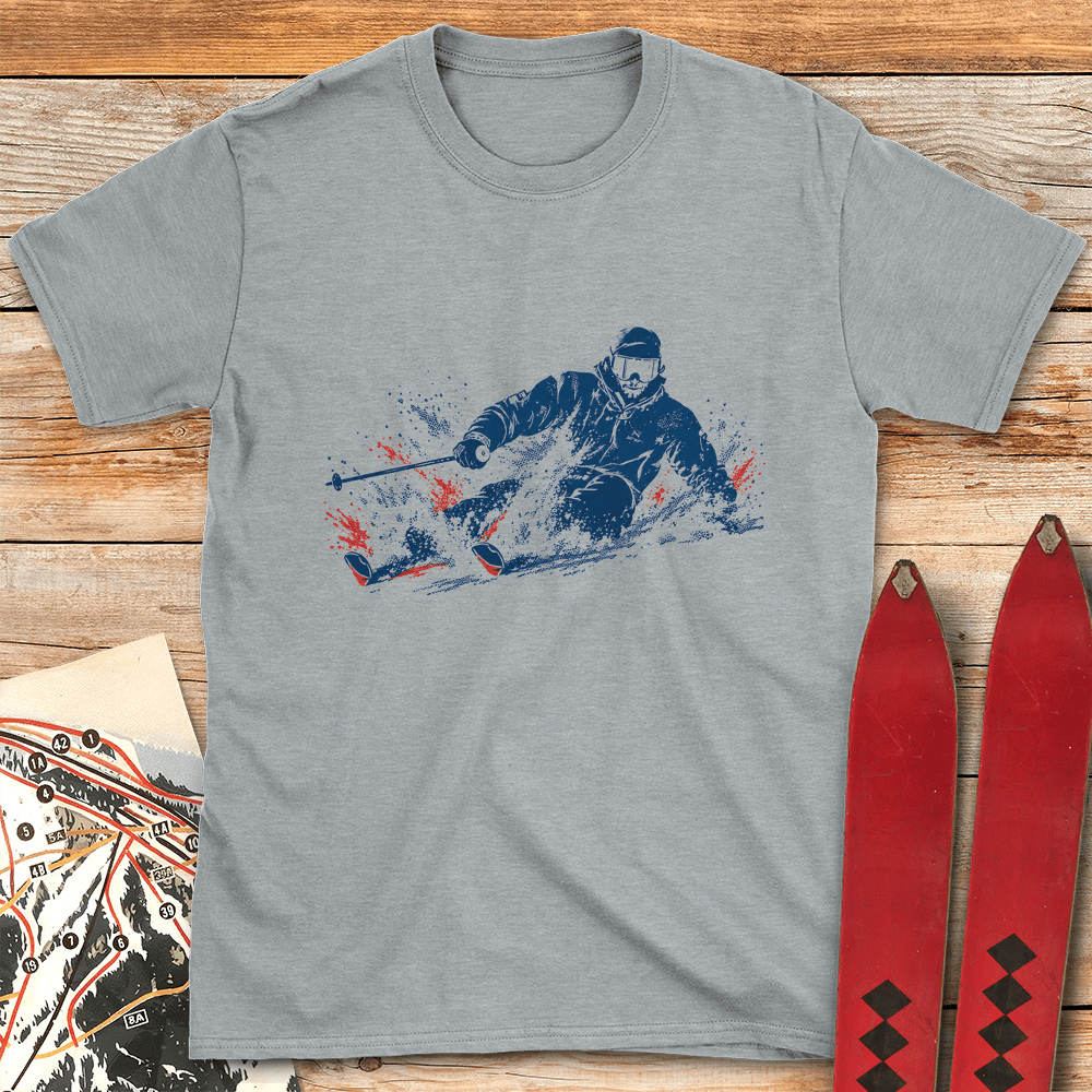 Pow Turn T Shirt Gift For Skier