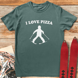 I Love Pizza T Shirt Gift For Skier