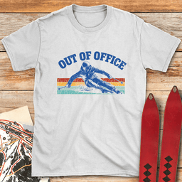 Out Of Office Vintage T Shirt Gift For Skier
