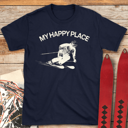 My Happy Place T Shirt Gift For Skier