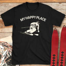 My Happy Place T Shirt Gift For Skier