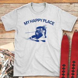 My Happy Place T Shirt Gift For Skier