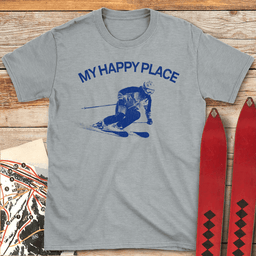 My Happy Place T Shirt Gift For Skier