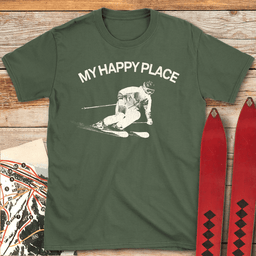 My Happy Place T Shirt Gift For Skier