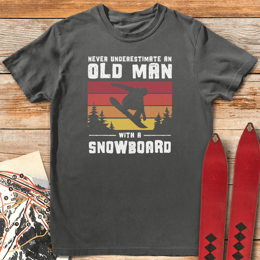 Old Man Snowboarder T Shirt Gift For Snowboarder