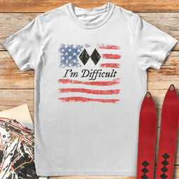 Im Difficult American Distressed T Shirt Gift For Skier