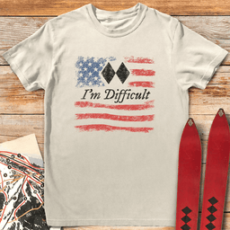 Im Difficult American Distressed T Shirt Gift For Skier