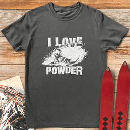 I Love Powder T Shirt Gift For Skier