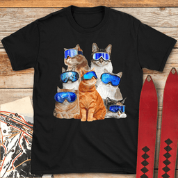 Cats T Shirt Gift For Skier
