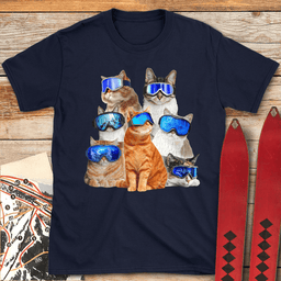 Cats T Shirt Gift For Skier