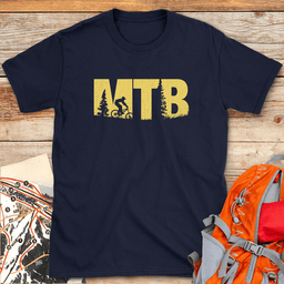 MTB Landscape Profile T Shirt Gift For Skier