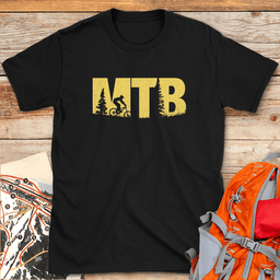 MTB Landscape Profile T Shirt Gift For Skier