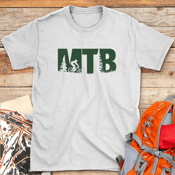 MTB Landscape Profile T Shirt Gift For Skier
