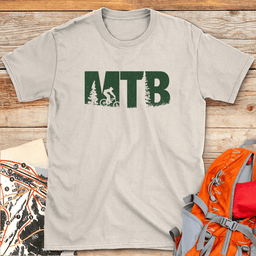 MTB Landscape Profile T Shirt Gift For Skier
