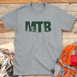 MTB Landscape Profile T Shirt Gift For Skier