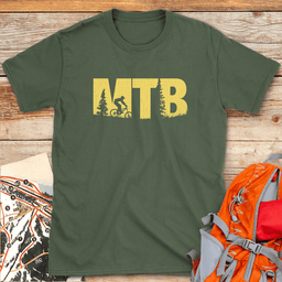 MTB Landscape Profile T Shirt Gift For Skier
