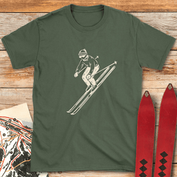 Long Skis T Shirt Gift For Skier