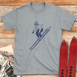 Long Skis T Shirt Gift For Skier