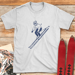 Long Skis T Shirt Gift For Skier