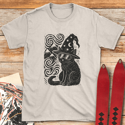 Enchanted Mountain Cat T Shirt Gift For Skier