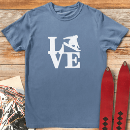 Love Sign Snowboard T Shirt Gift For Snowboarder