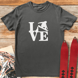 Love Sign Snowboard T Shirt Gift For Snowboarder